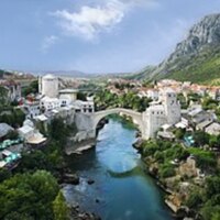 Mostar - panorama Starog grada.